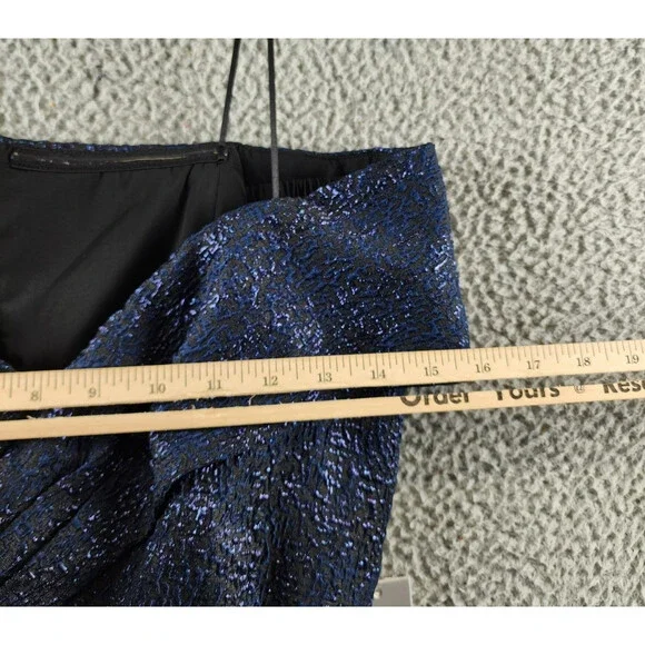 Teri Jon by Rickie Freeman Off-the-Shoulder Metallic Jacquard Dress Women's 2 - Picture 9 of 14